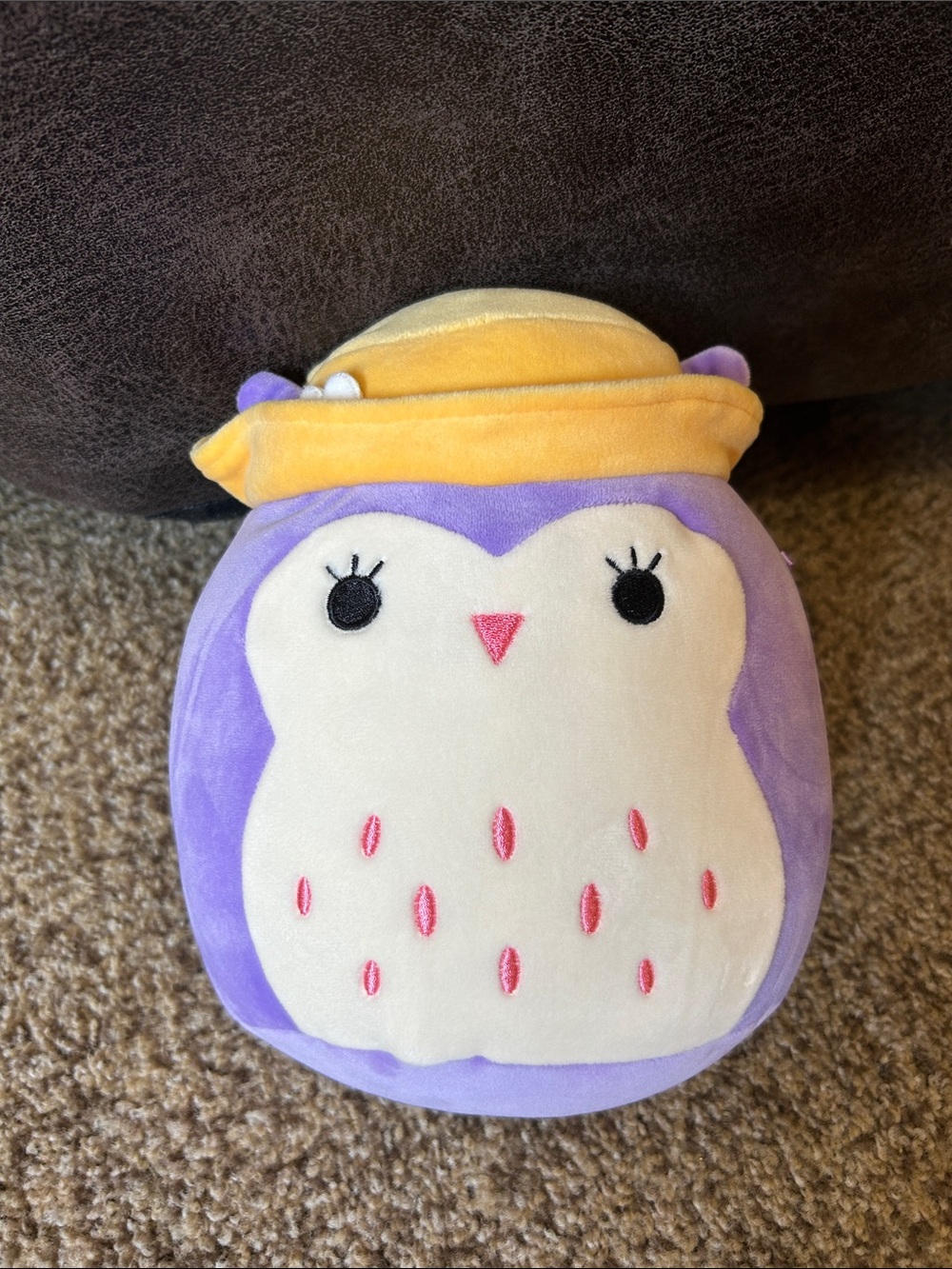 Squishmallows Purple and Yellow Owl Plush
